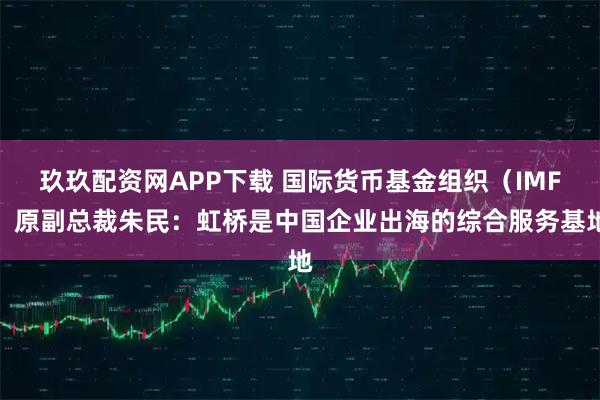 玖玖配资网APP下载 国际货币基金组织（IMF）原副总裁朱民：虹桥是中国企业出海的综合服务基地