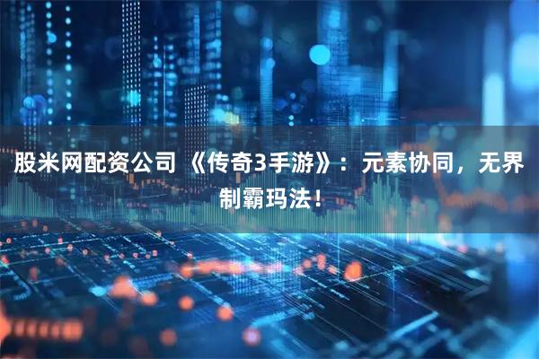 股米网配资公司 《传奇3手游》：元素协同，无界制霸玛法！